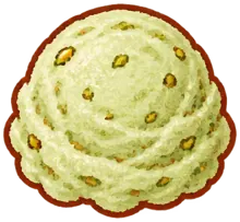 Une boule de glace pistache Loom